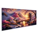 islandburner Leinwandbild Gelassenes Japan Kirschblüten Panorama 120x40cm Bild 2