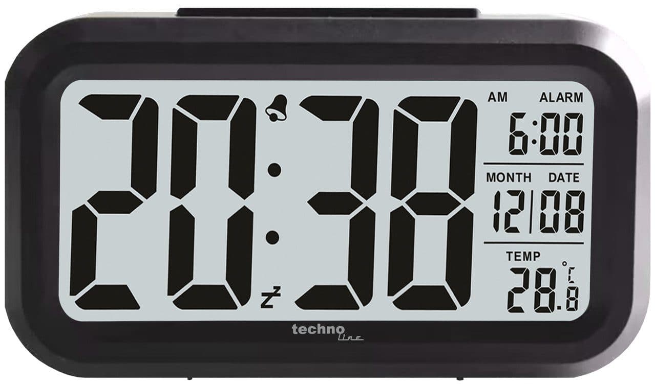 Technoline Quarzwecker WT400 Schwarz Digitaluhr