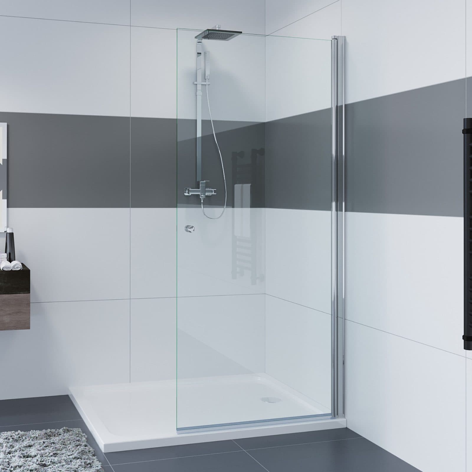 IMPTS Walk-in-Dusche Glaswand 6mm ESG Pendeltür - Bild 2