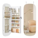 SONGMICS Schmuckschrank Spiegelschrank Wandschrank Weiß mit LED-Beleuchtung Bild 2