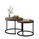 Merax Couchtisch Set rund Industrial Holzplatte Bild 2