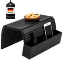 eluno Tabletttisch aus Bambus mit seitlichen Fächern Schwarz Bild 2