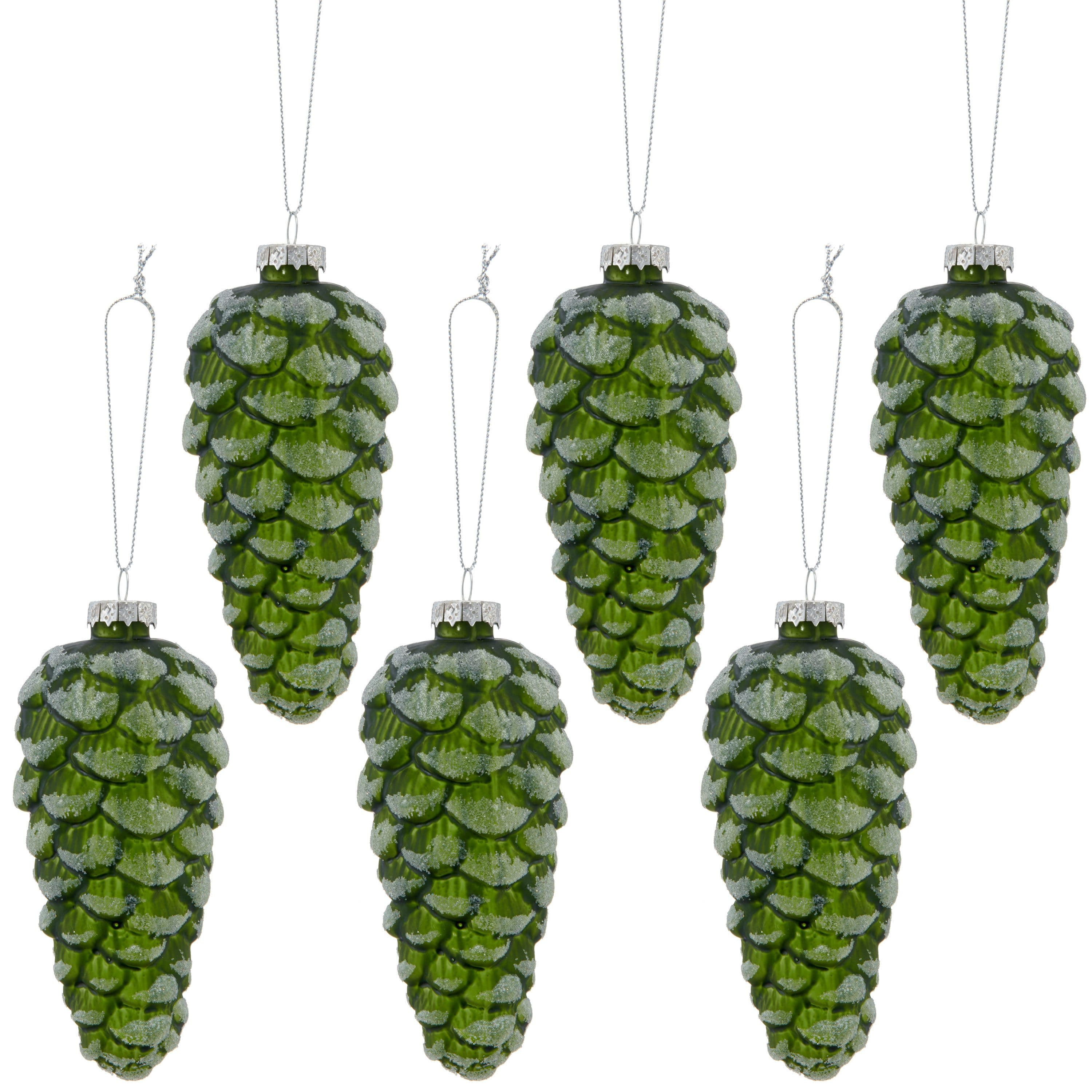 LeGer Home by Lena Gercke Christbaumschmuck Glashänger Zapfen 6-tlg. mit Glitzereffekt - Bild 2