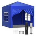 loefme Faltpavillon 2,5×2,5m Pop Up mit abnehmbaren Wänden blau Bild 2