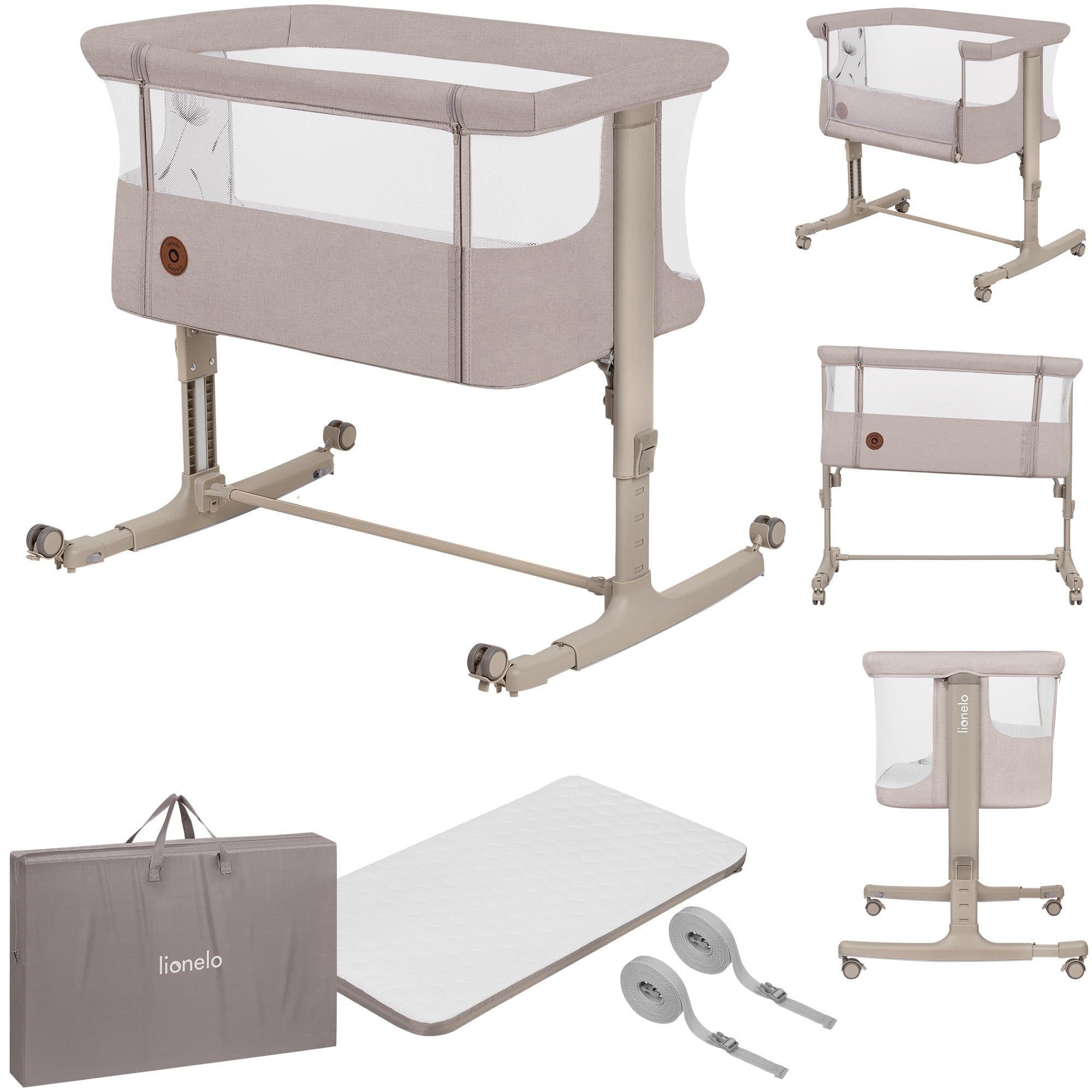 Lionelo Baby-Reisebett AURORA 3-in-1 Beistellbett Grau Beige - Bild 2