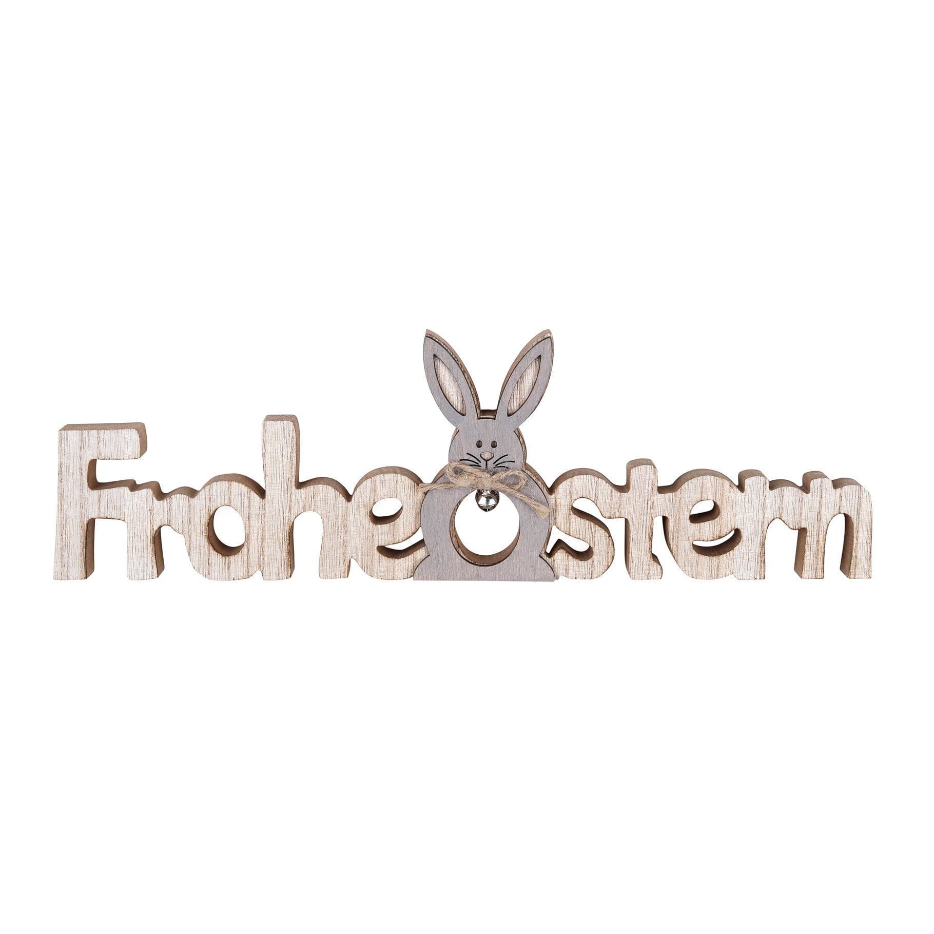 HI Osterfigur Frohe Ostern aus Holz ca. 40 x 12 x 2cm