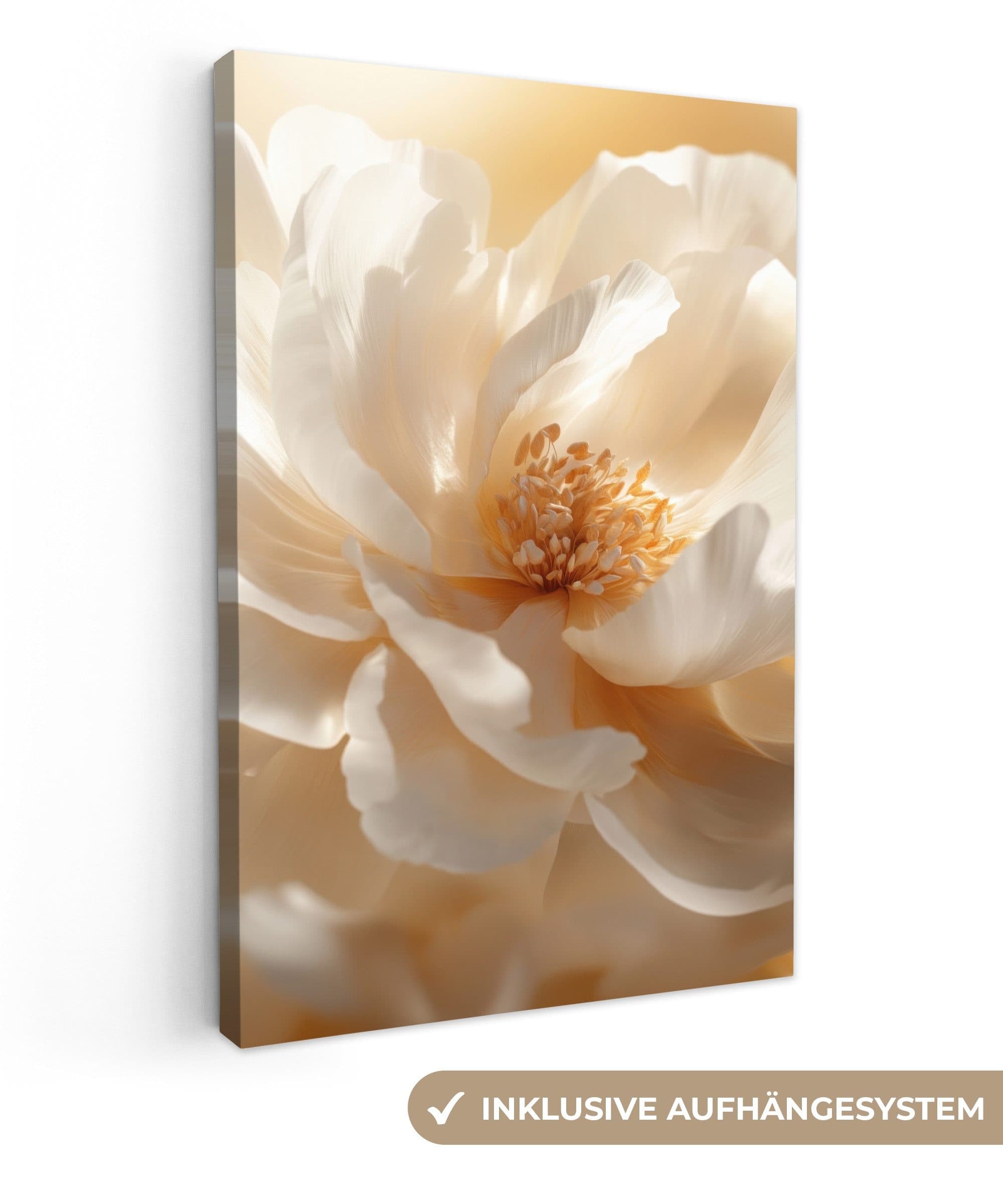 OneMillionCanvasses Leinwandbild Pfingstrose Weiß 20x30 cm - Bild 2
