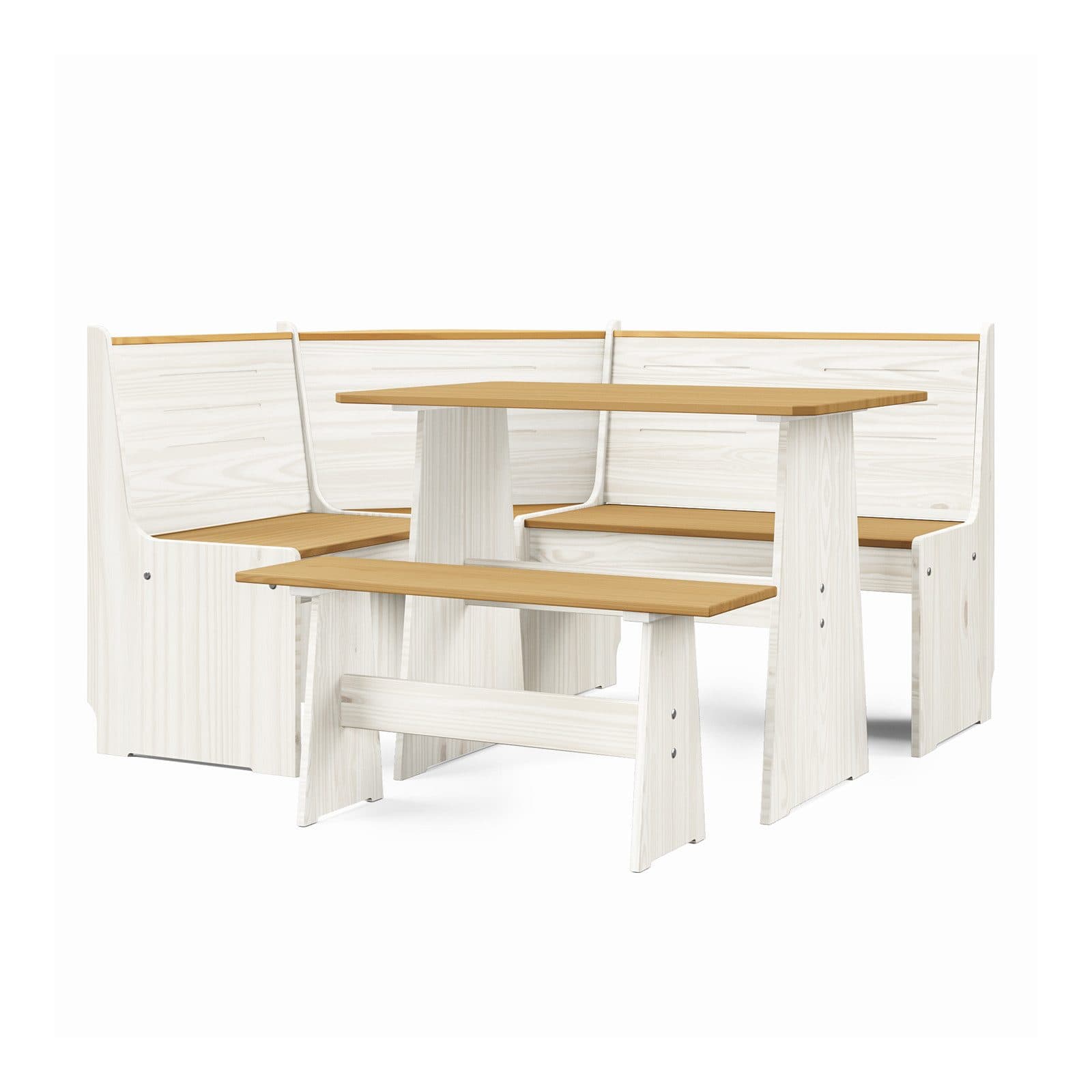 HTI-Living Eckbankgruppe Marija 3-tlg. Landhausstil Grau/Natürlich - Bild 2