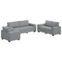 vidaXL Sofa 3-tlg. Sofagarnitur Hellgrau Stoff Bild 2
