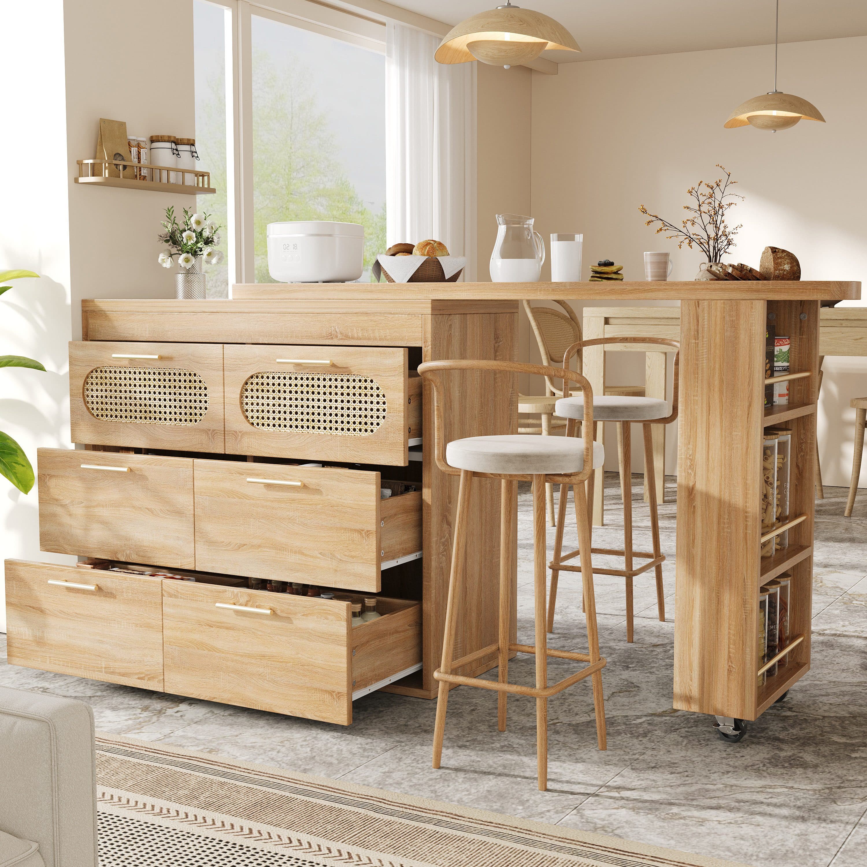 MODFU Bartisch 360° drehbar ausziehbar mit Stauraum - Bild 2