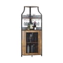 GarveeMore Weinschrank Eckschrank mit Glashalter Braun Bild 2