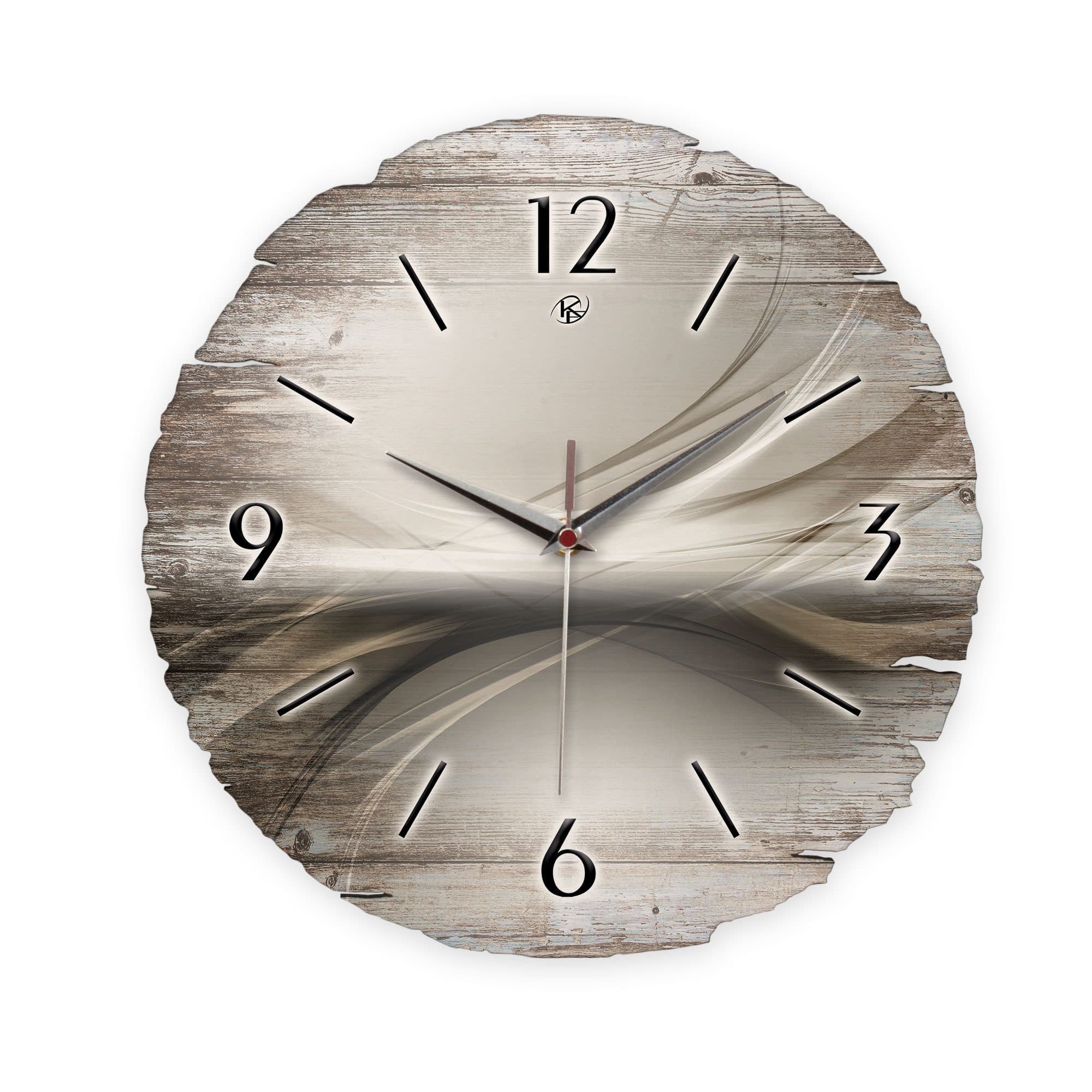 Kreative Feder Wanduhr Silverline Naturholz Ø 30cm Silber - Bild 2