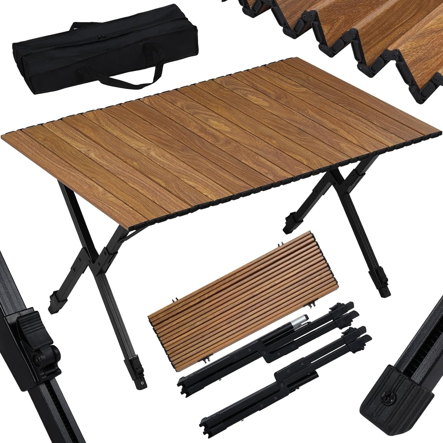 Woltu Campingtisch Alu Klapptisch Holzoptik - Bild 2