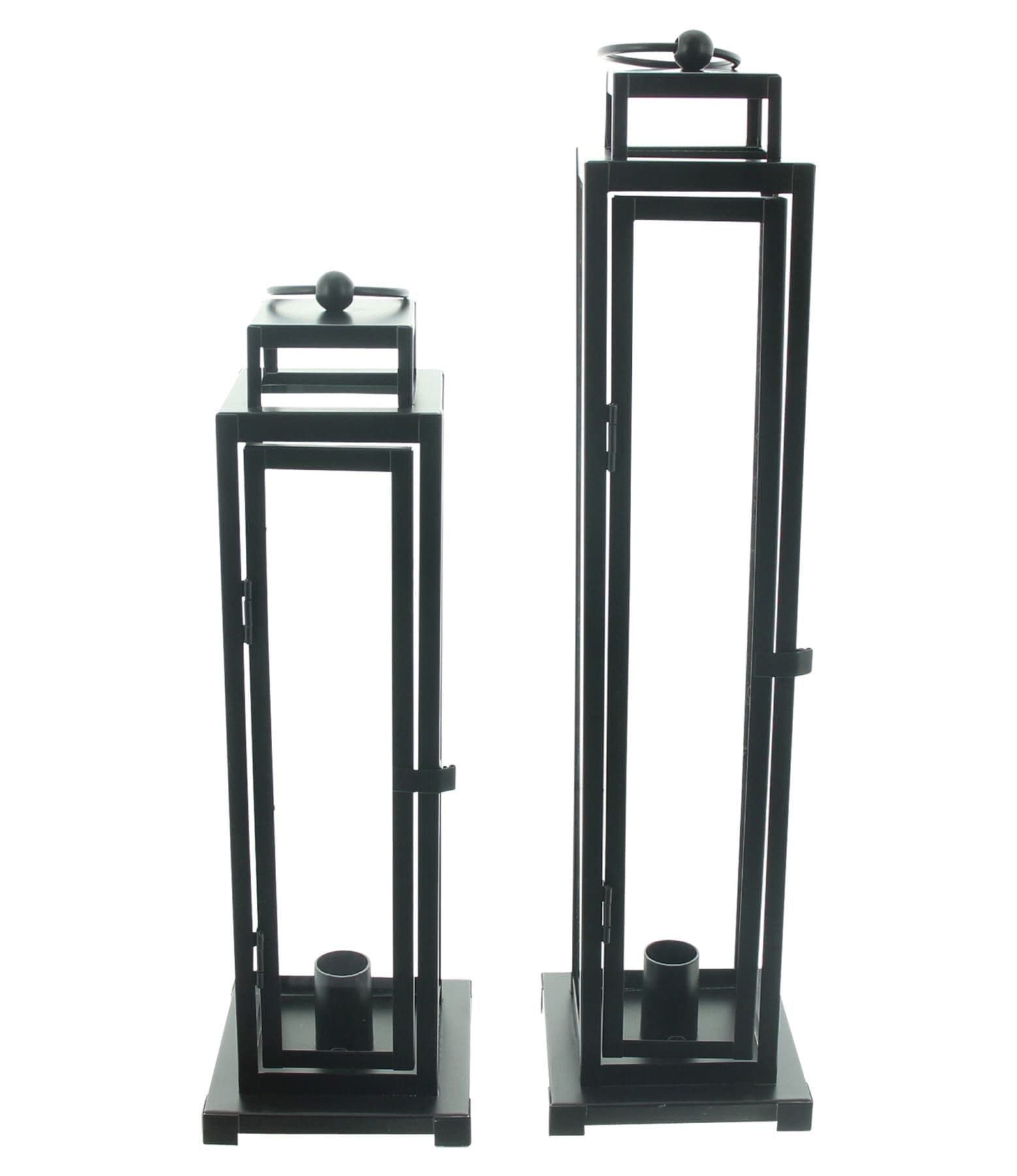 Dekoleidenschaft Kerzenlaterne Modern Black Metall 2er Set - Bild 2