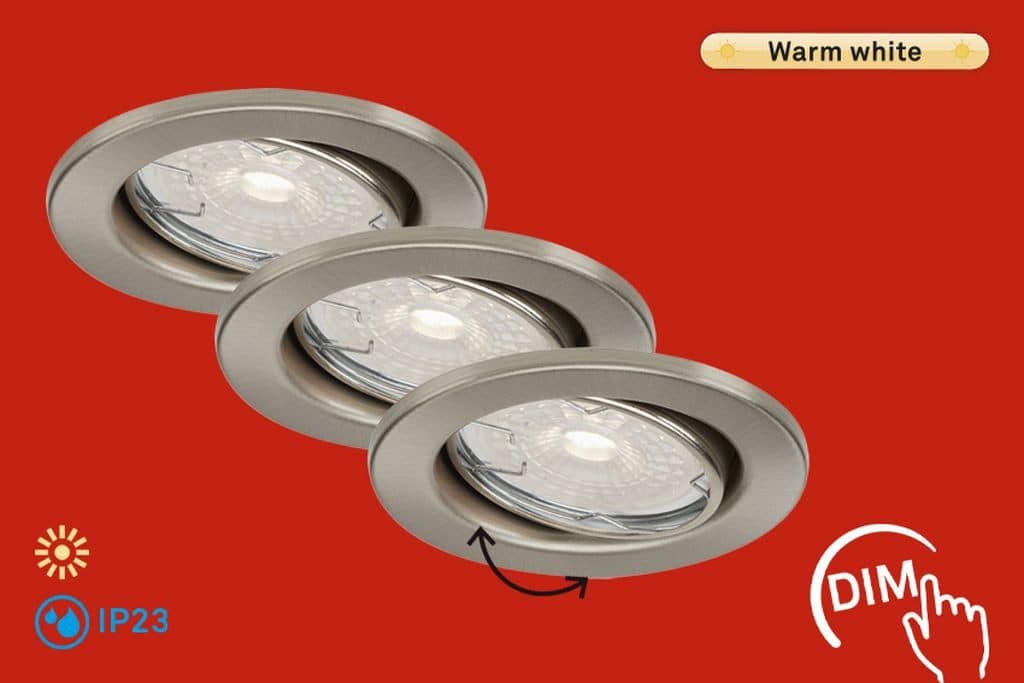 Briloner Leuchten LED Einbauleuchte DIMM Set 3-flammig