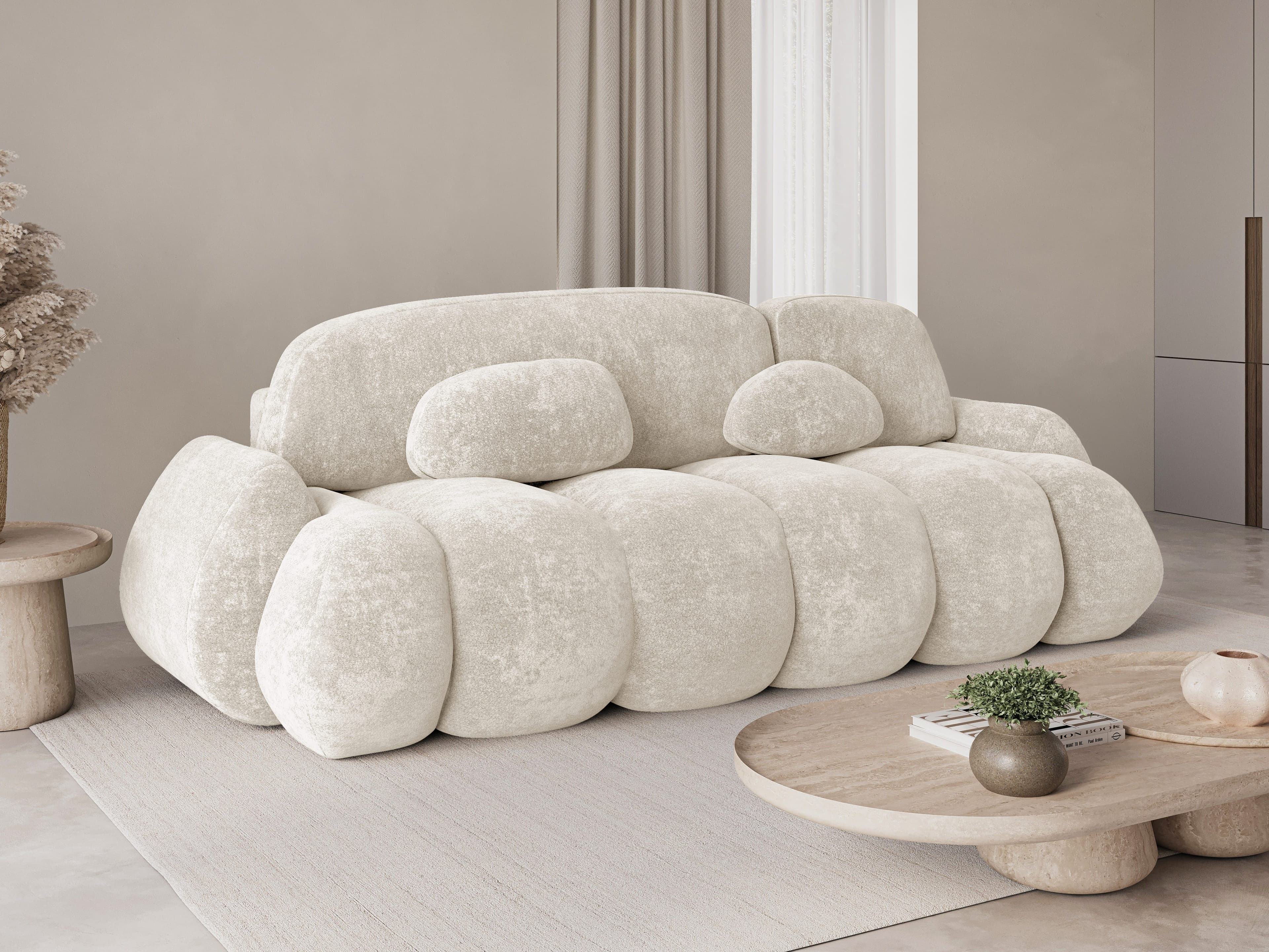 MOEBLO Schlafsofa Elvento 3-Sitzer mit Schlaffunktion & Bettkasten Beige - Bild 2