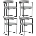 WAHSON OFFICE CHAIRS Esszimmerstuhl 2er Set Grau Samt Metallbeine Bild 2