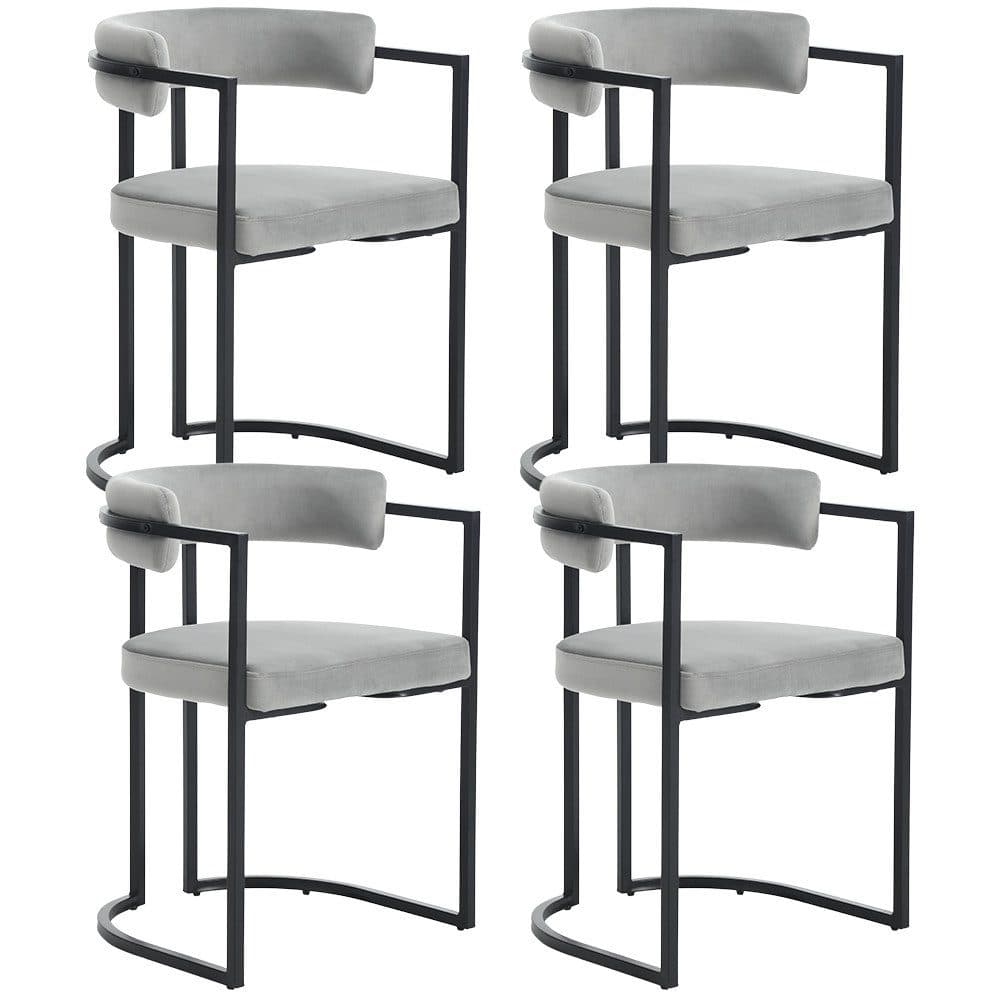 WAHSON OFFICE CHAIRS Esszimmerstuhl 2er Set Grau Samt Metallbeine - Bild 2