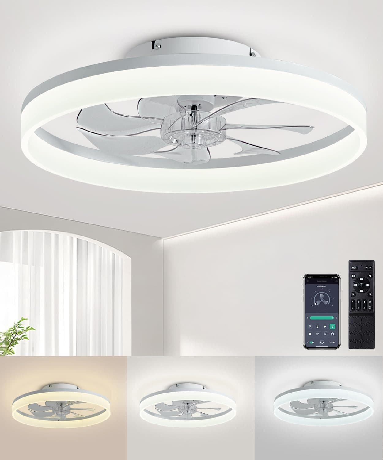 Athlix Deckenventilator mit LED-Beleuchtung und Fernbedienung - Bild 2