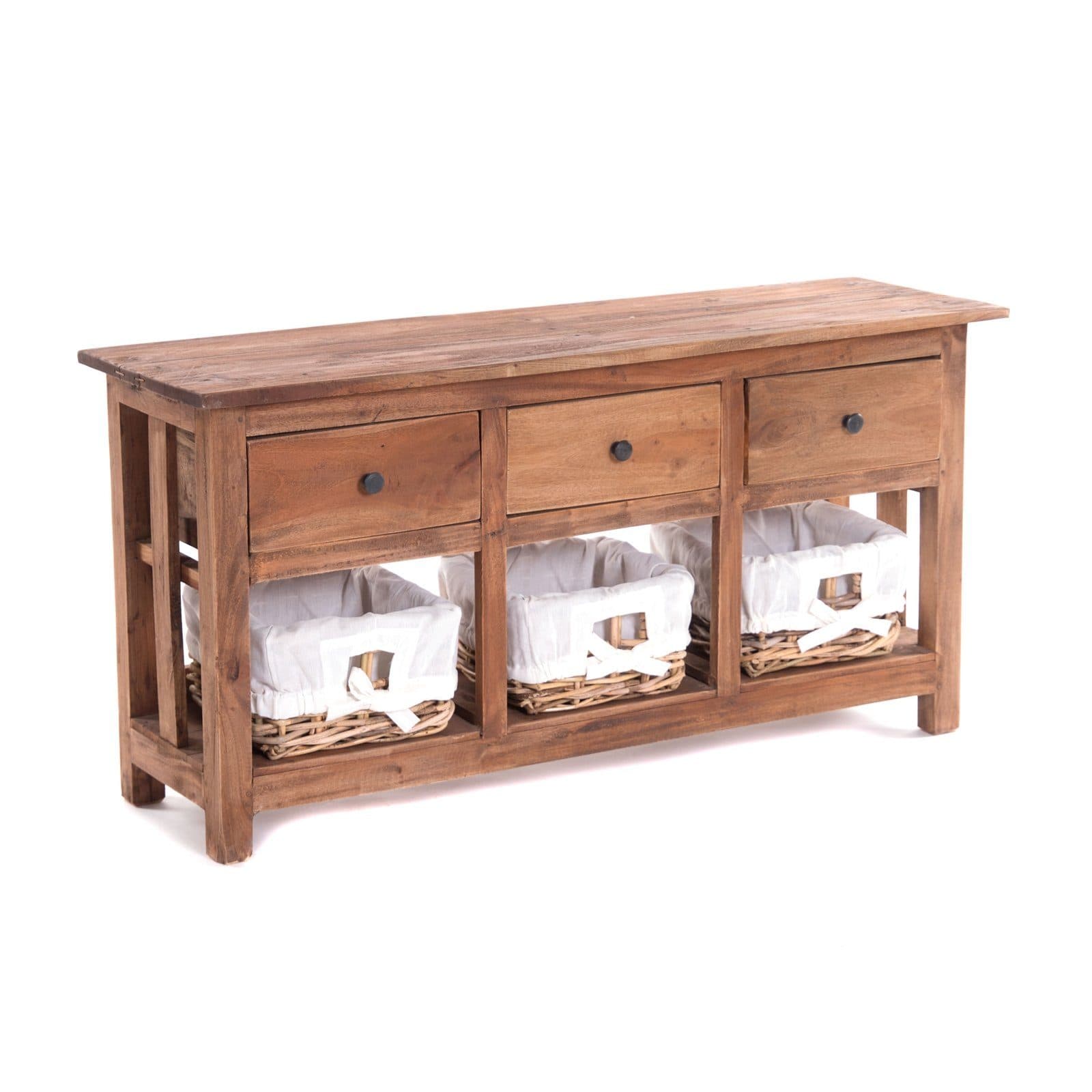DESIGN DELIGHTS Kommode Rattan Massivholz Sideboard - Bild 2