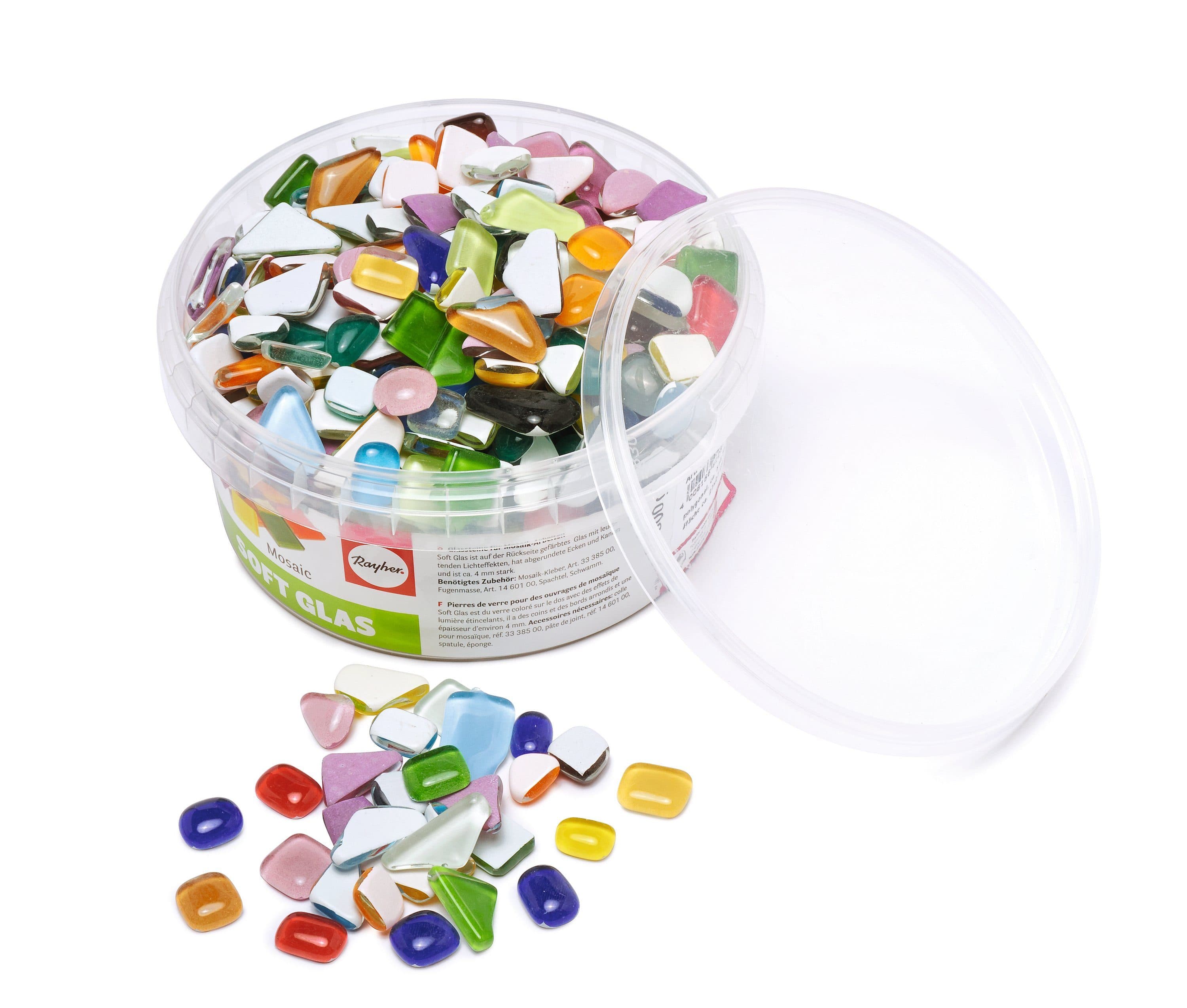 Rayher Dekoobjekt Soft-Glas Bruchmosaik Bunter Mix 500 g