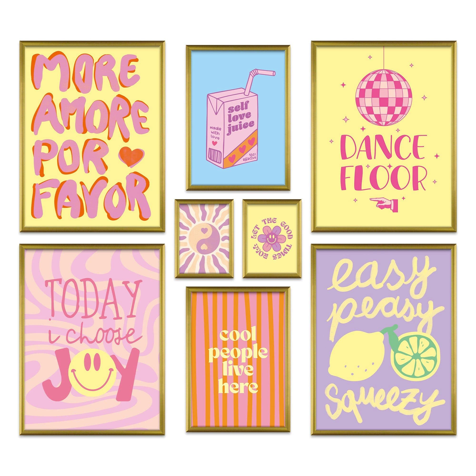 ARTFAVES Bilder-Collage Poster Set 8-tlg. Bunt Modern Dopamine Art - Bild 2