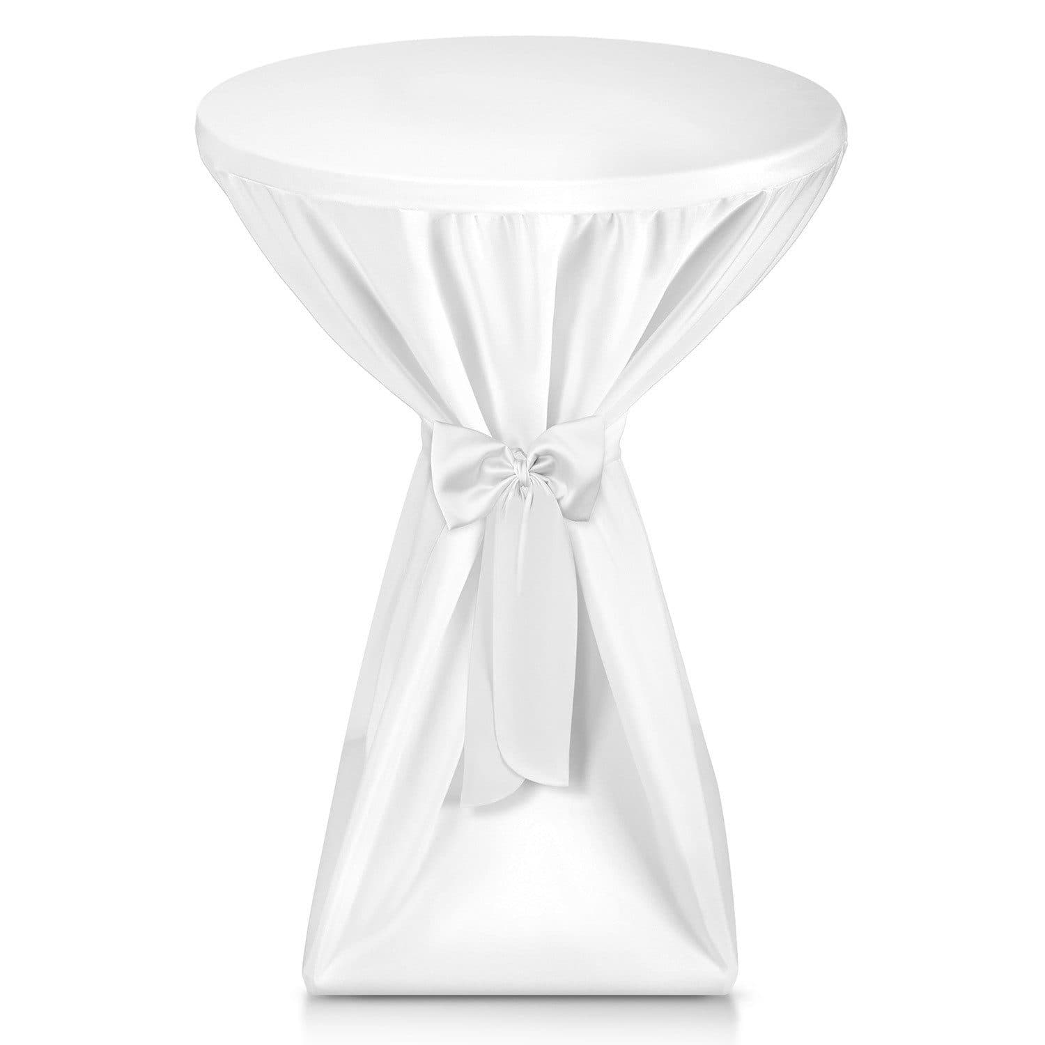 Beautissu Stehtischhusse Premium Weiß Ø60-65cm Bügelfrei - Bild 2
