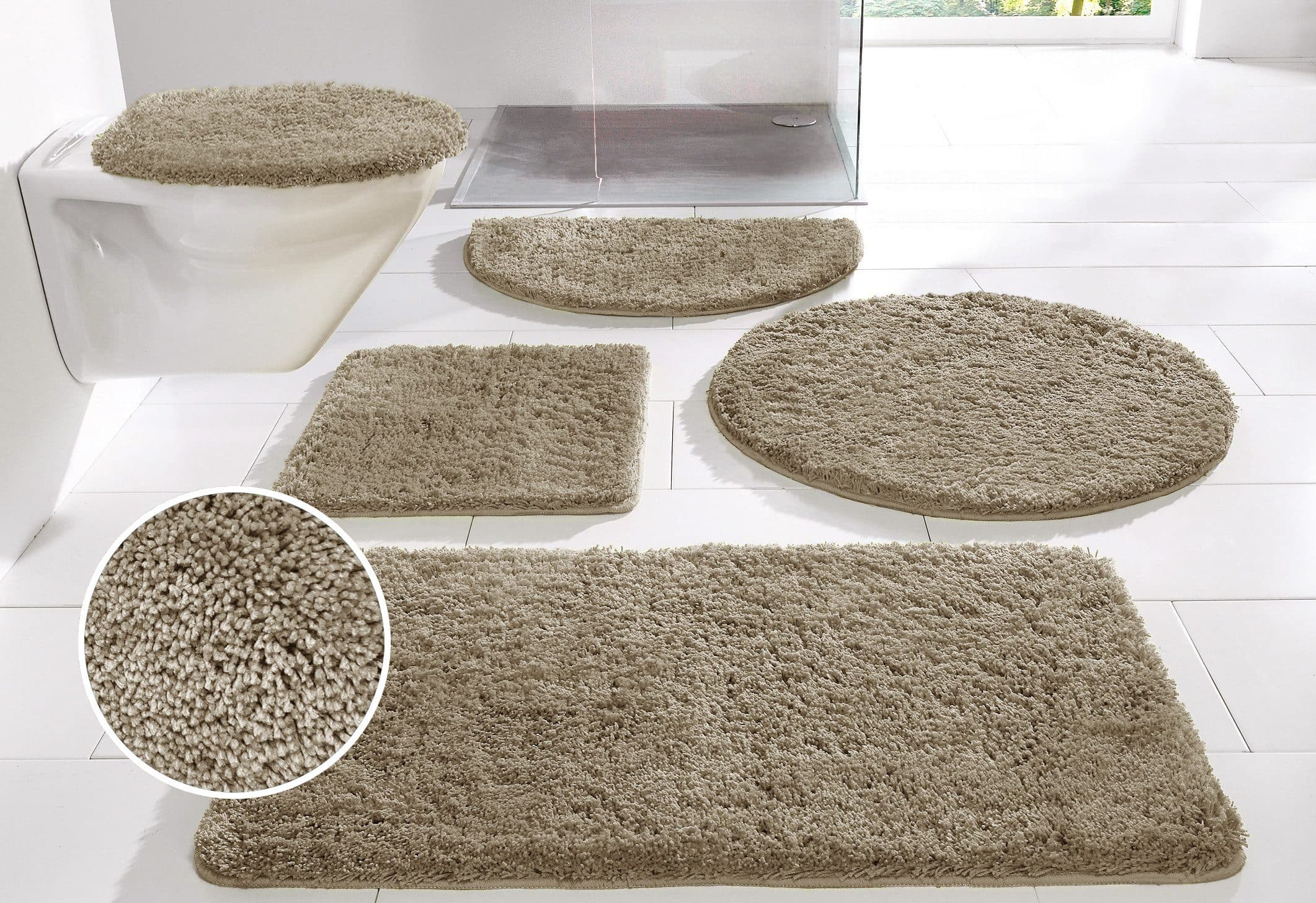 my home Badematte Inga, Badteppich Polyester, taupe - Bild 2