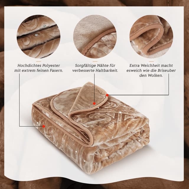 HOMELUX Wohndecke Kuscheldecke Flauschig Weiche Bettdecke Dunkelgrau