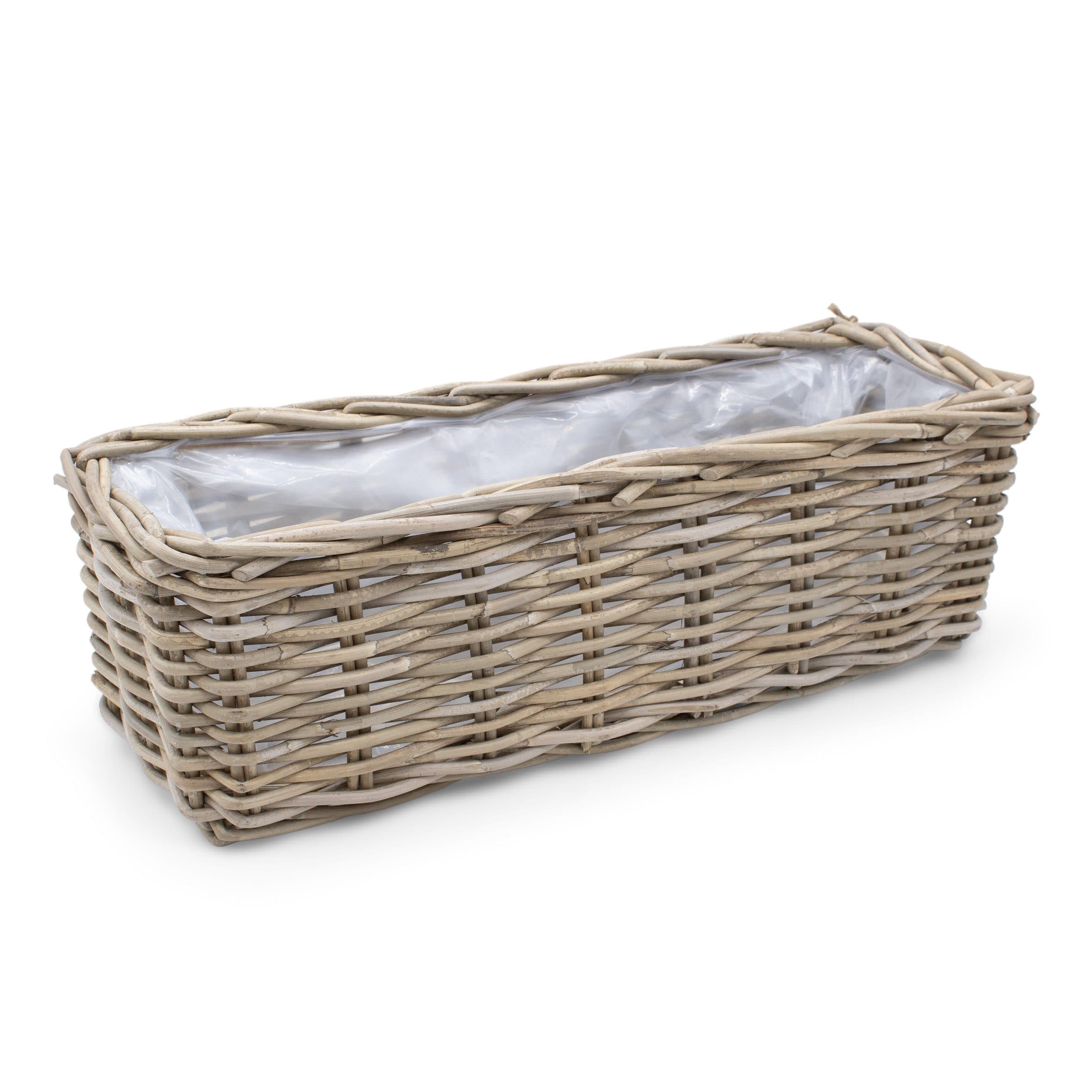 Spetebo Blumentopf Weide Pflanzkorb Natur Eckig - Bild 2