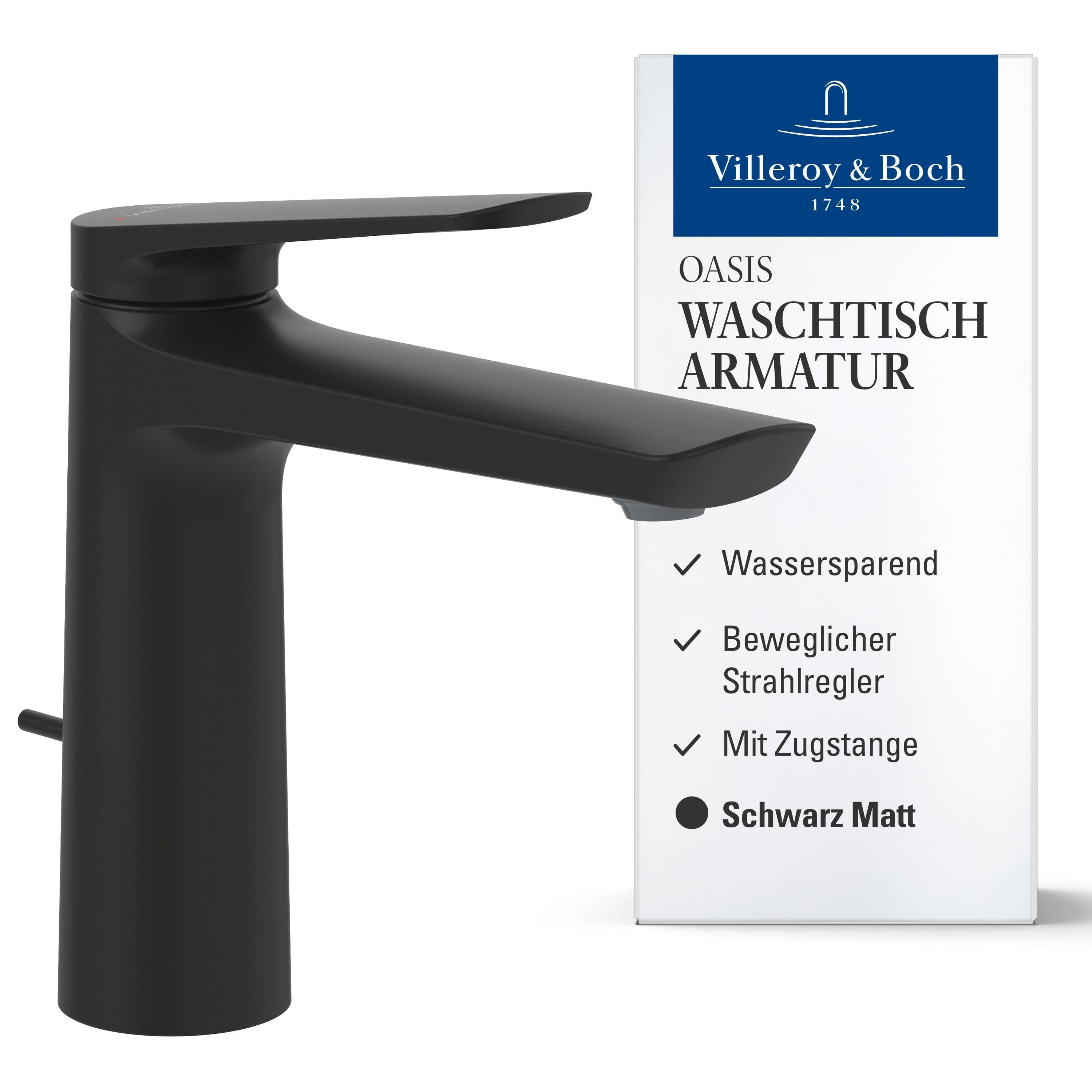 Villeroy & Boch Waschtischarmatur Oasis Matt Schwarz mit AquaSmart - Bild 2