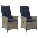 vidaXL Gartenstuhl Verstellbar 2 Stk. Grau Poly Rattan Bild 2