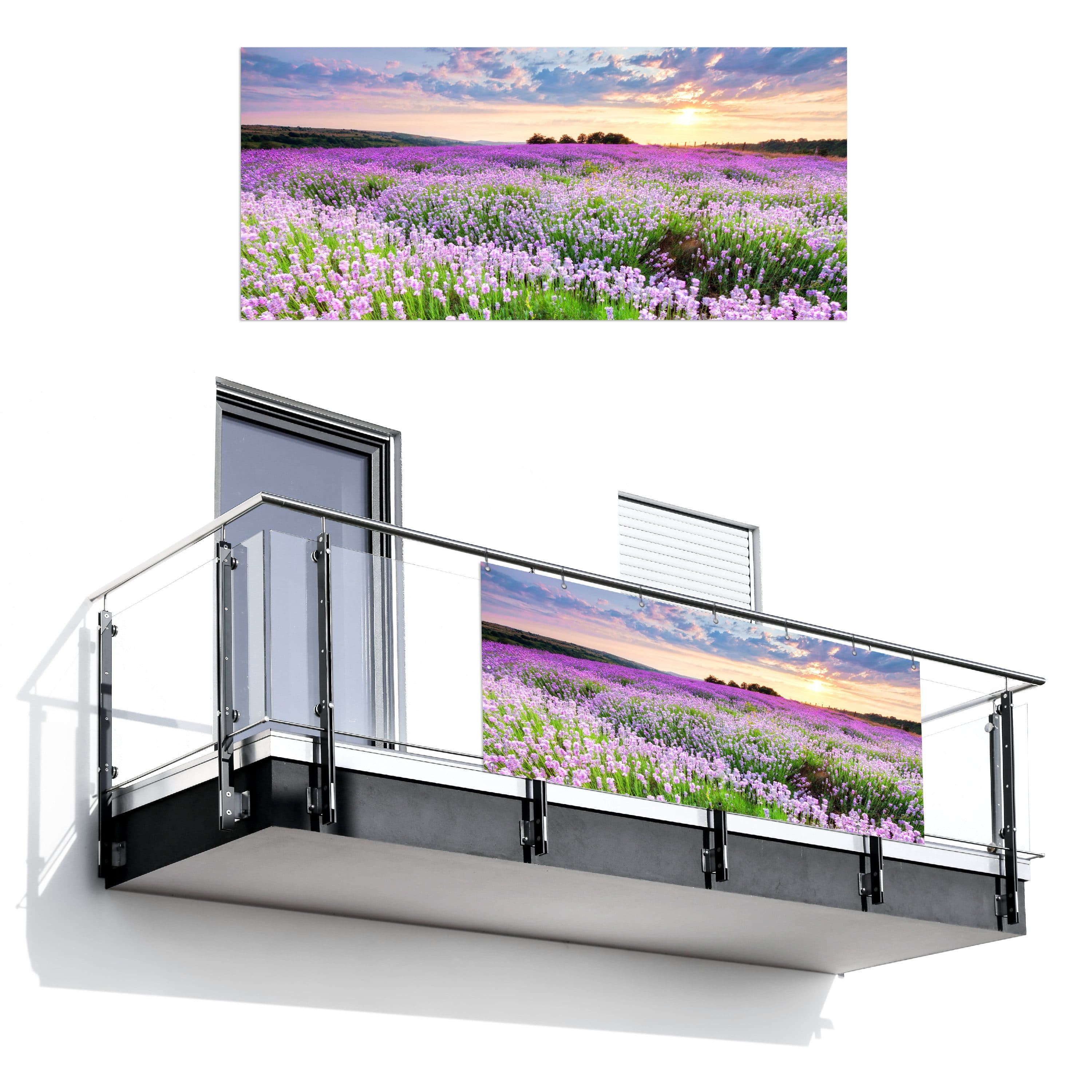 MuchoWow Balkonsichtschutz Blumen Design PVC Windschutz - Bild 2
