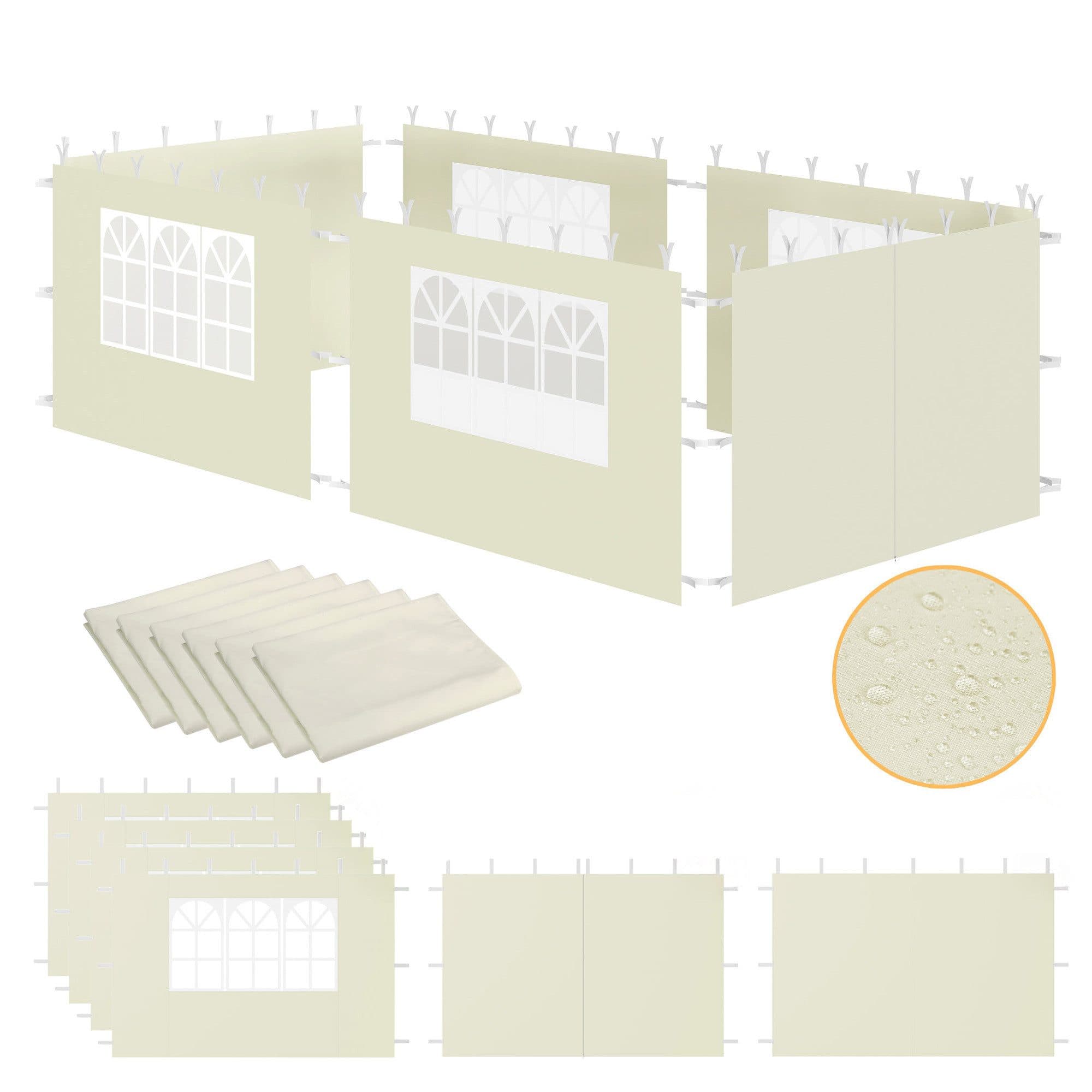 Zelsius Pavillon-Seitenteile 6-teilig Beige UV-Schutz UPF 30 - Bild 2