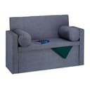 relaxdays Sitzbank mit Lehne und Kissen, Dunkelgrau, faltbar Bild 2