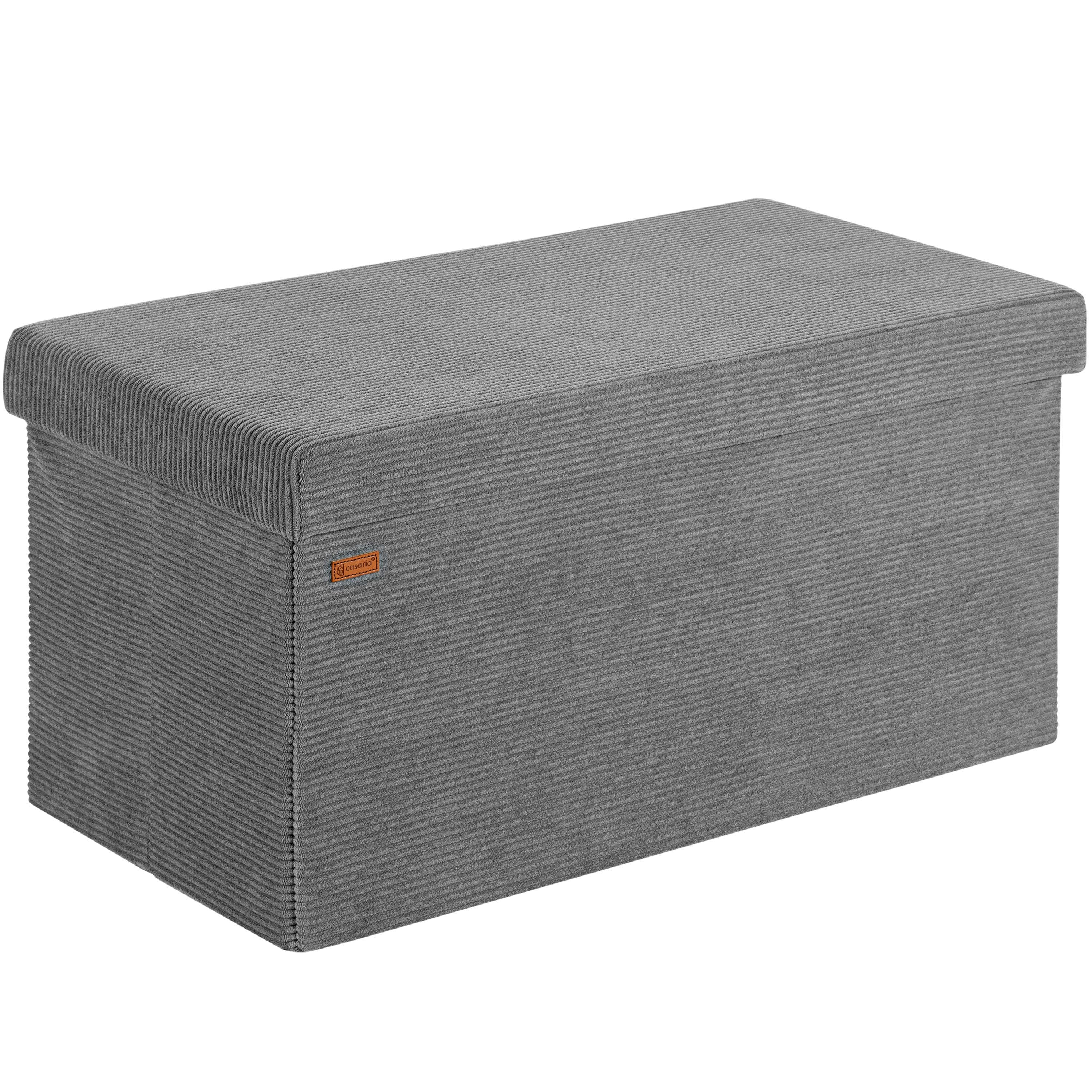 Casaria Sitzbank Cord Anthrazit Faltbar mit Stauraum - Bild 2