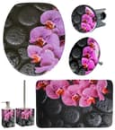 SANILO Badaccessoire-Set Madeira Lila-Schwarz mit WC-Sitz und Badteppich Bild 2