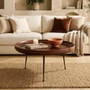 IDIMEX Couchtisch SELU rund Mangoholz Metallgestell Schwarz/Braun Bild 2