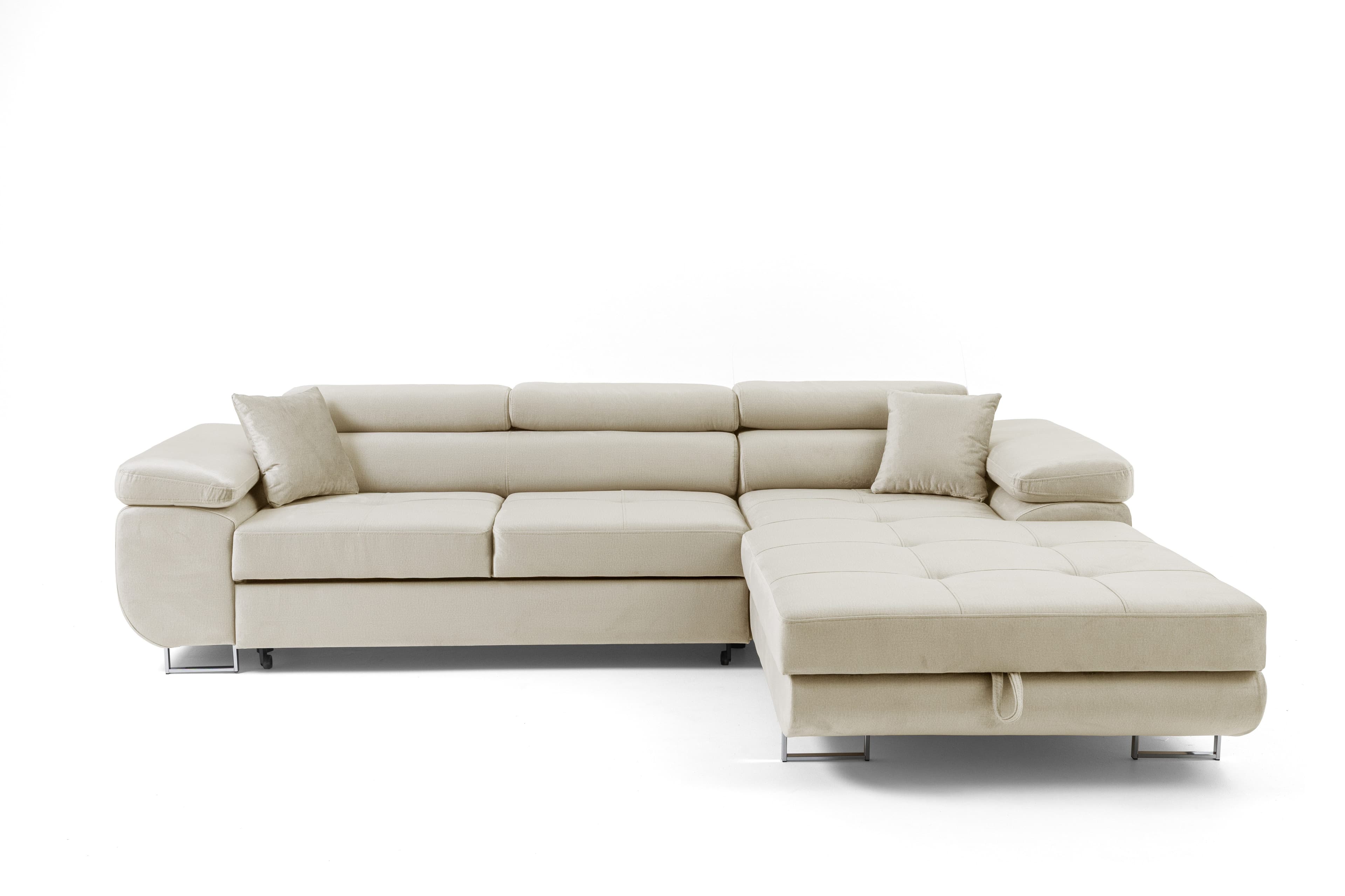 Muffo Ecksofa ALONZO Beige mit Schlaffunktion und Bettkasten - Bild 2