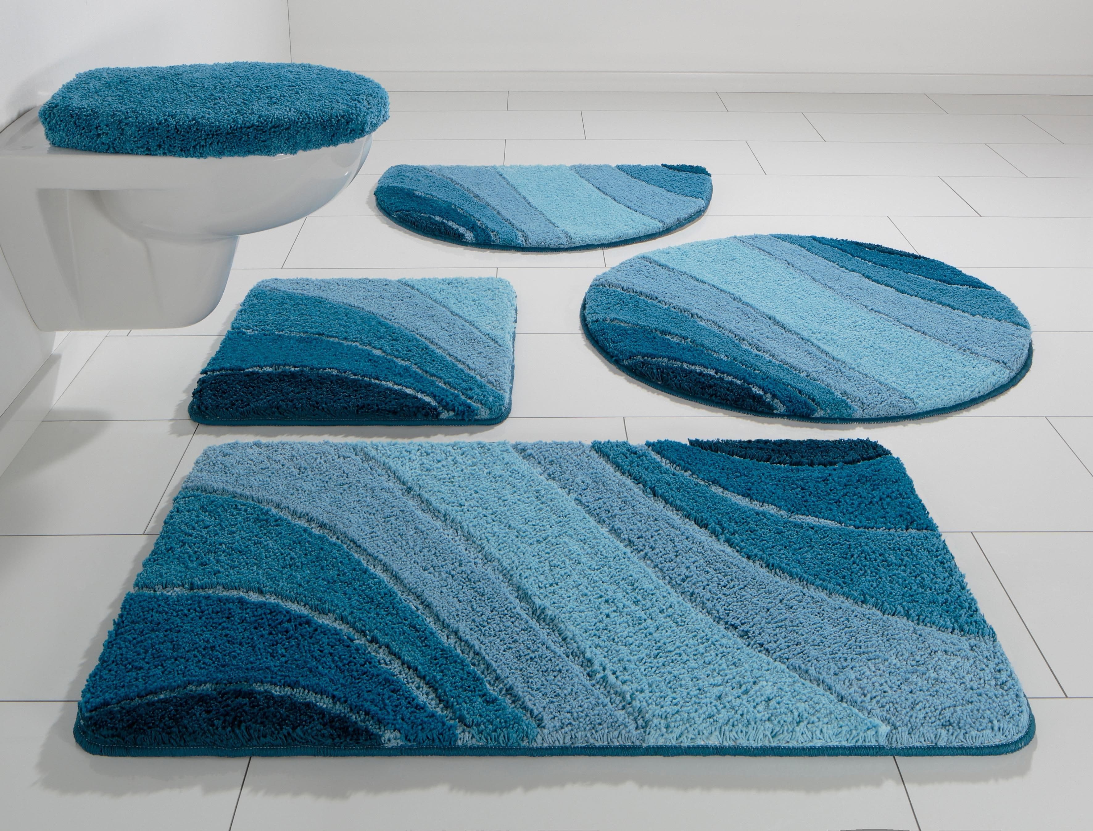OTTO home Badematte Josie Blau Wellen-Motiv Rutschhemmend - Bild 2