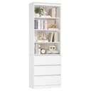 Homfa Bücherregal Hochschrank Raumteiler 4 Fächer 3 Schubladen Weiß 60x35x202cm Bild 2