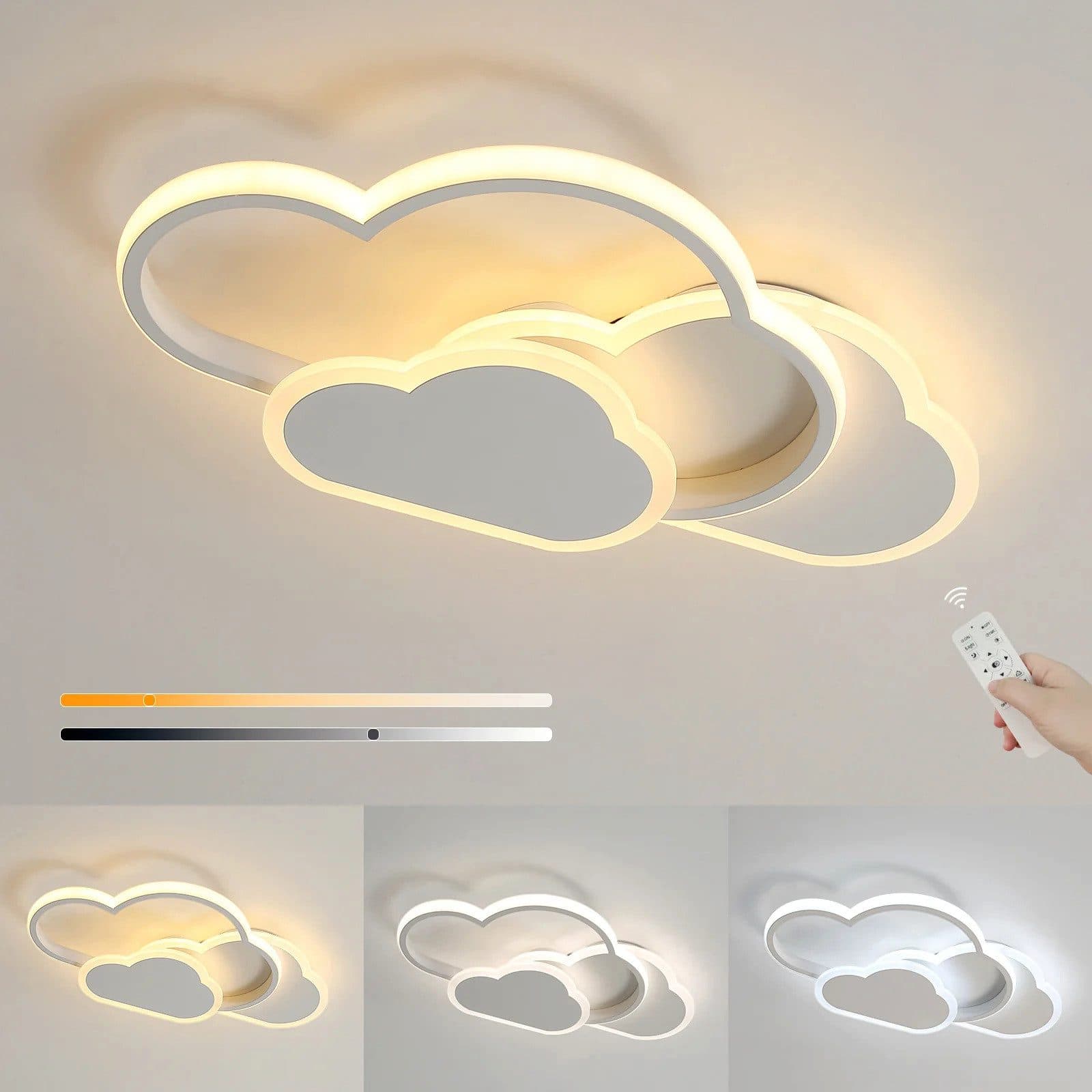 Riserva LED Deckenleuchte Wolken Design Weiß 32W Dimmbar mit Fernbedienung - Bild 2