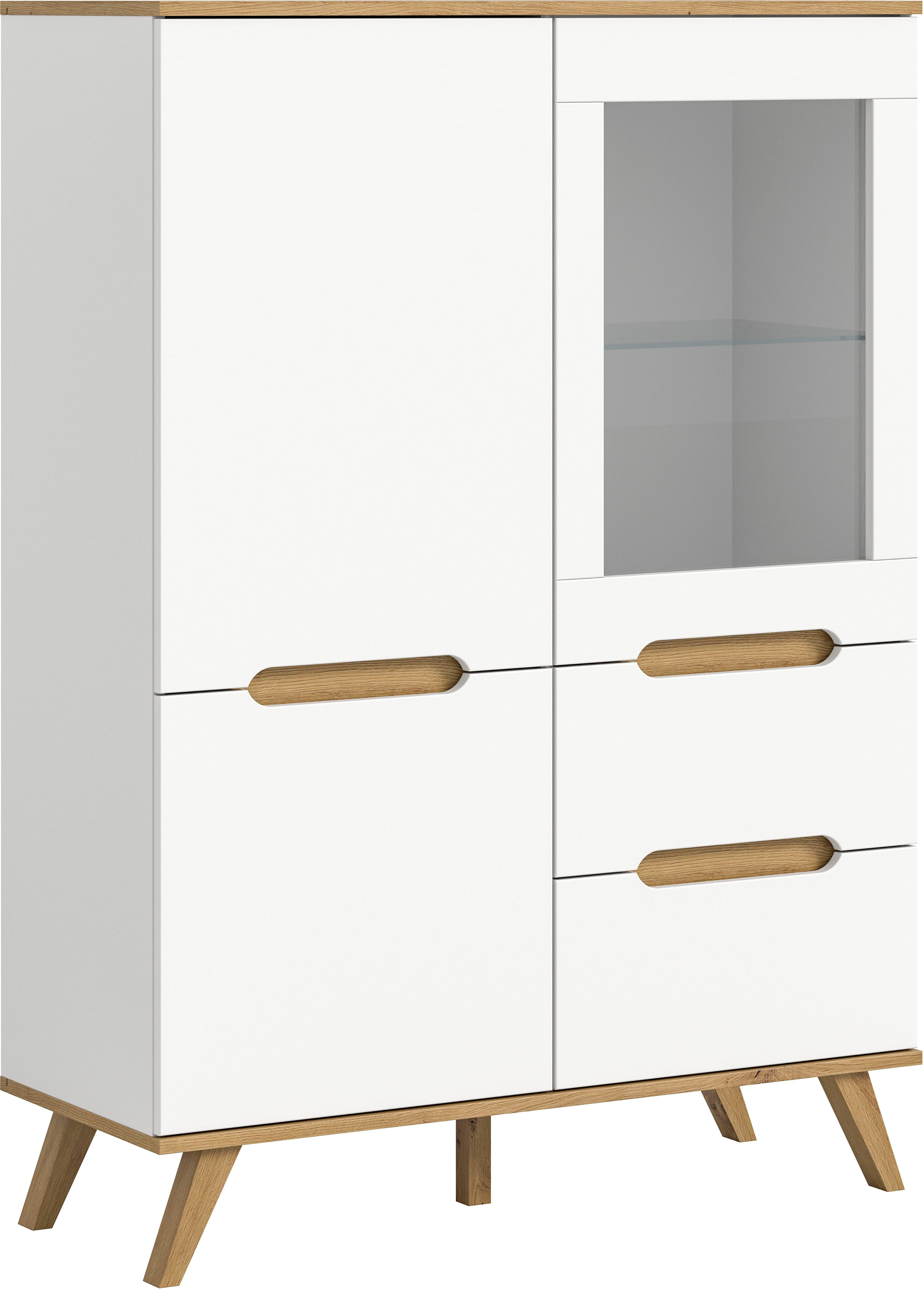 HOME AFFAIRE Highboard Alesund Weiß Nox Oak Scandi-Look - Bild 2