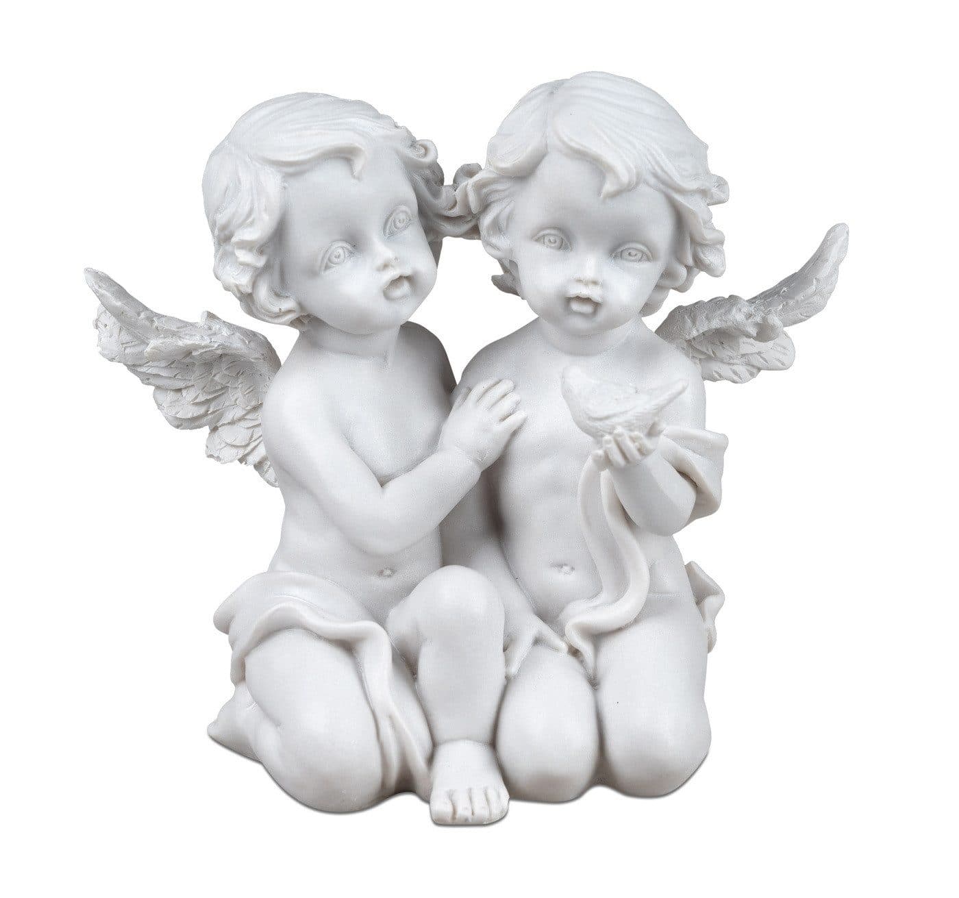 Kaufhaus le petit Engel Paar Deko Figur aus Kunststein Weiß