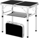 Woltu Klapptisch höhenverstellbar Schwarz Campingtisch Bild 2
