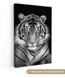 OneMillionCanvasses® Leinwandbild Tiger Schwarz Fotodruck 20x30 cm Bild 2