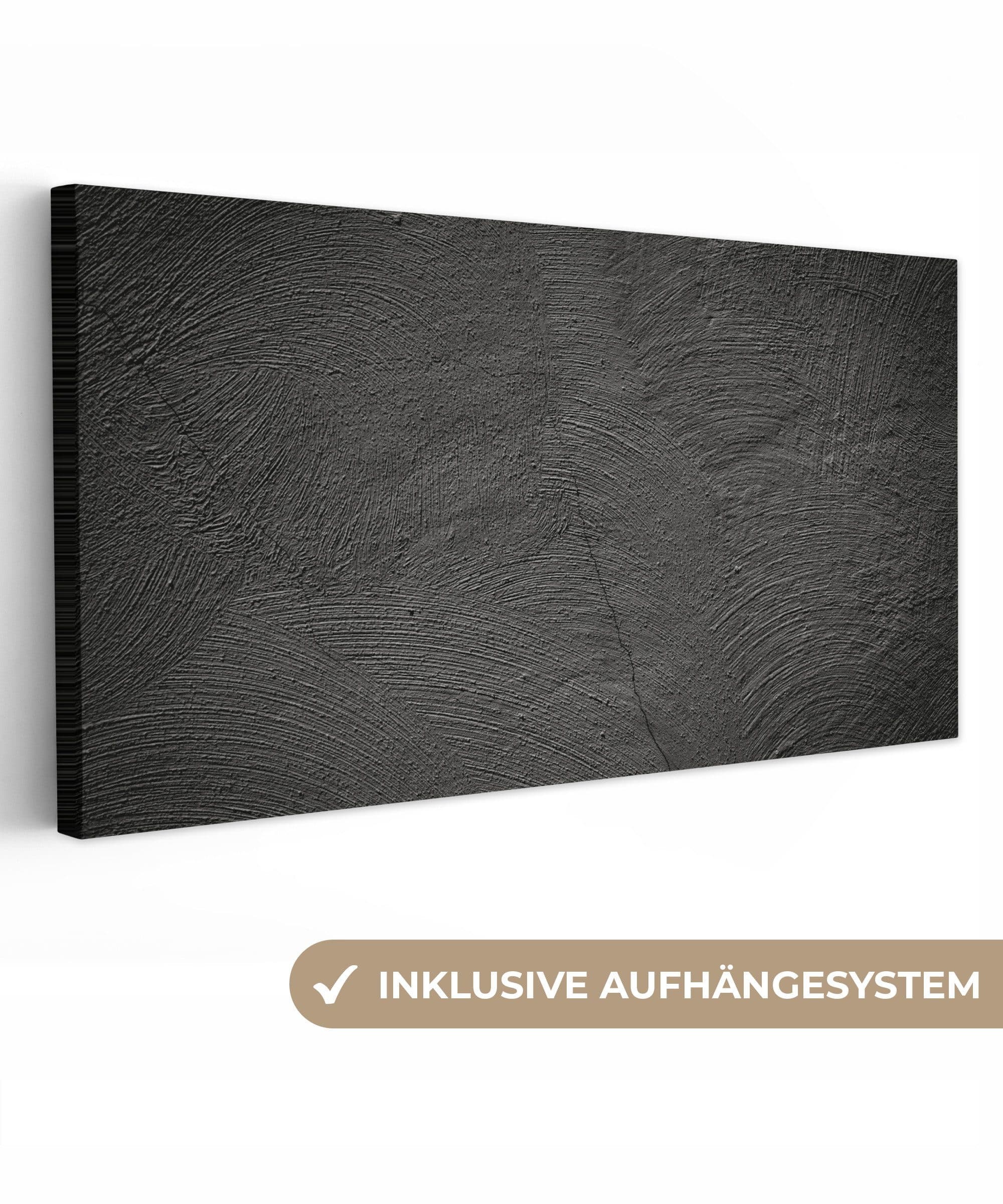 OneMillionCanvasses® Leinwandbild Schwarz Konkreter Druck - Bild 2