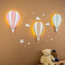COZYCOLLECTIONS LED Wandleuchte Heißluftballon Set Holz Beige Grün Bild 2