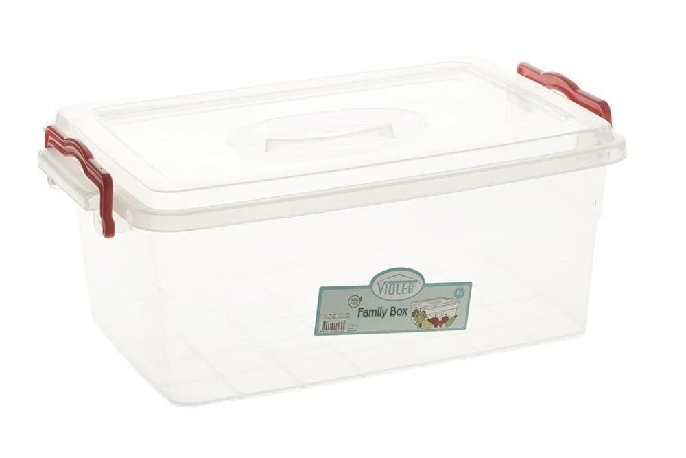 Dekonaz Violet Aufbewahrungsbox 8L Kunststoff Transparent/Rot - Bild 2