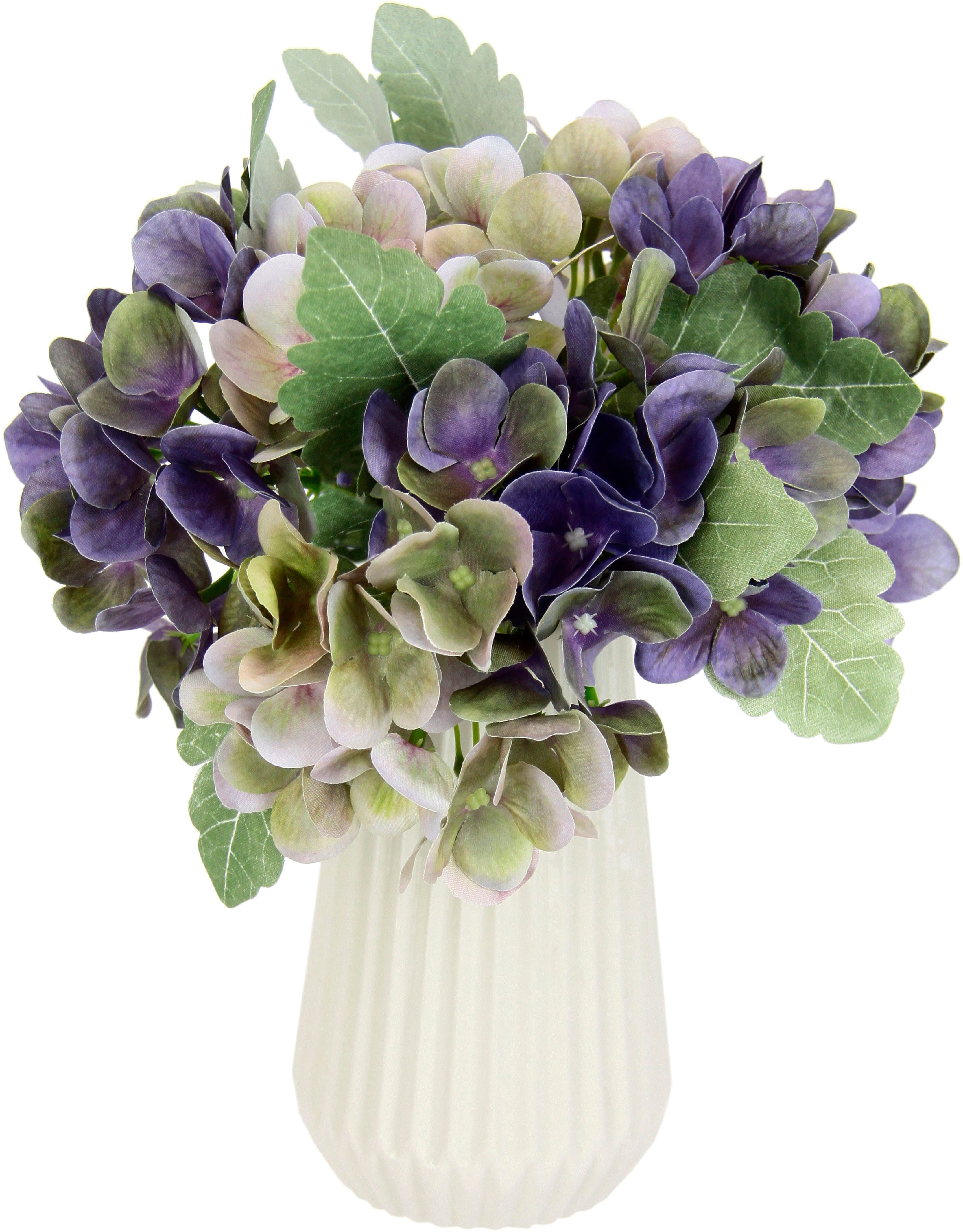 I.GE.A. Kunstblumen-Bouquet Violett mit Keramikvase - Bild 2
